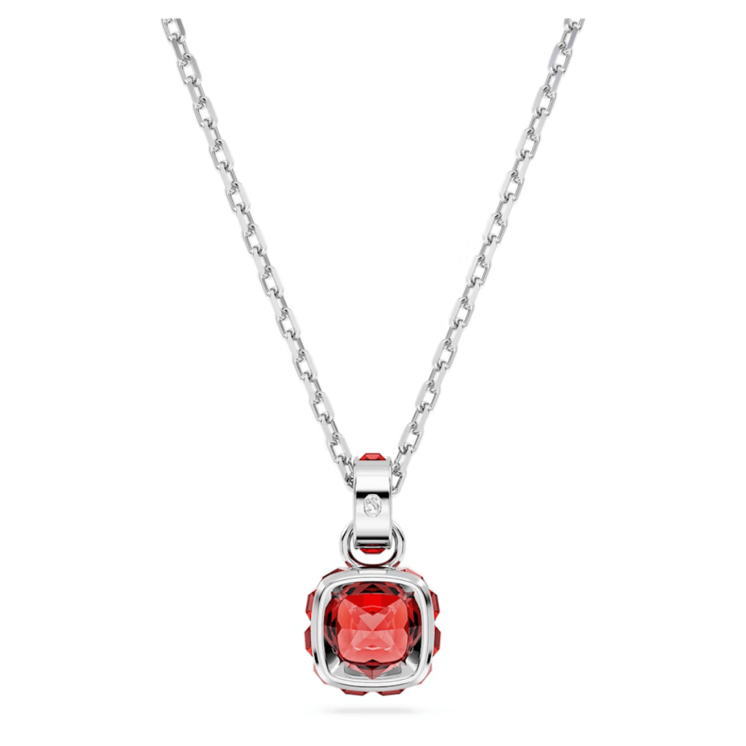 Swarovski Birthstone Square Pendant - Silver - Swarovski