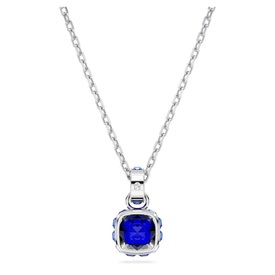 Swarovski Birthstone Square Pendant - Silver - Swarovski