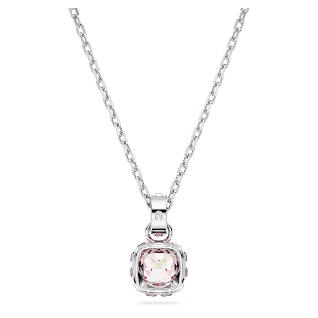 Swarovski Birthstone Square Pendant - Silver - Swarovski