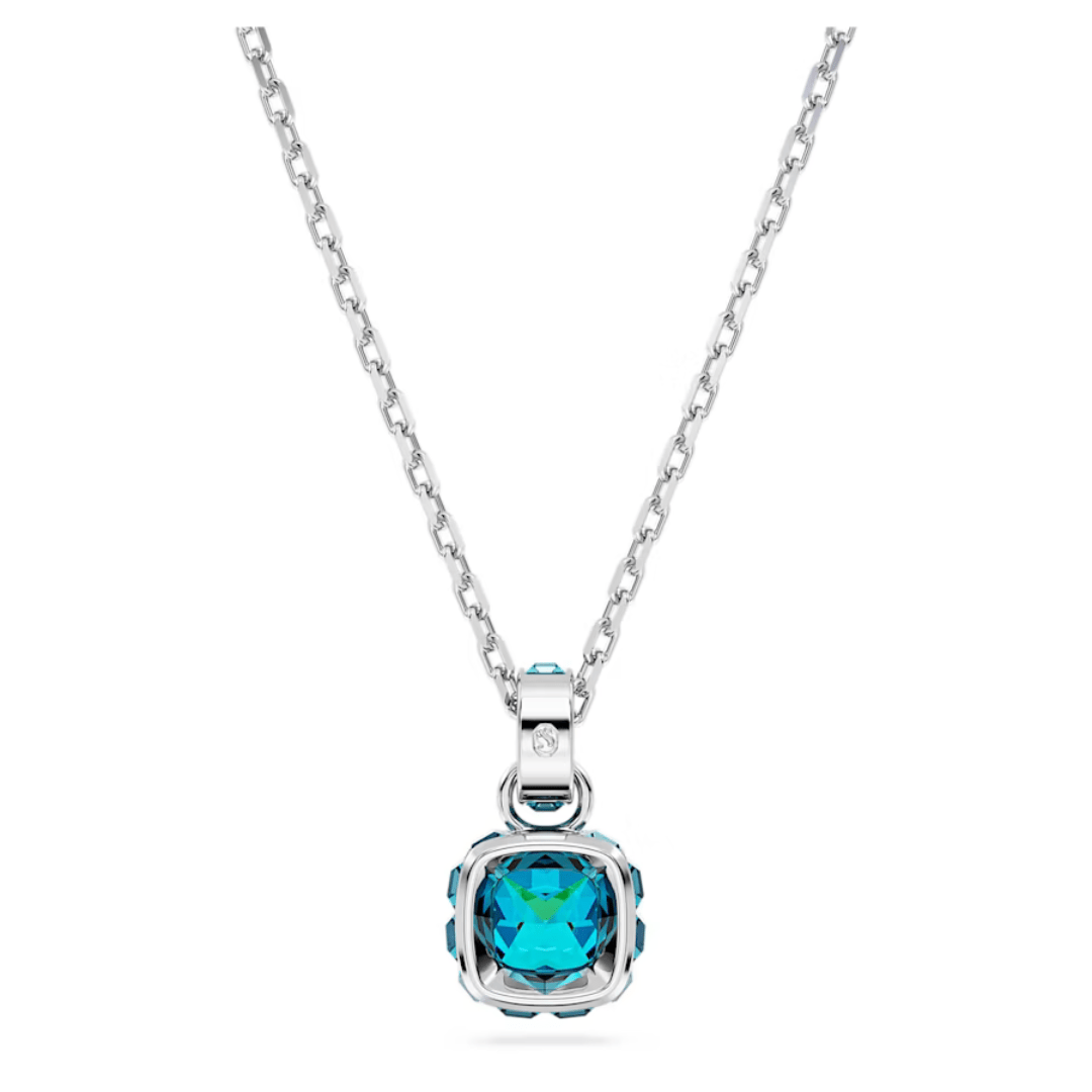 Swarovski Birthstone Square Pendant - Silver - Swarovski