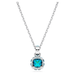 Swarovski Birthstone Square Pendant - Silver - Swarovski