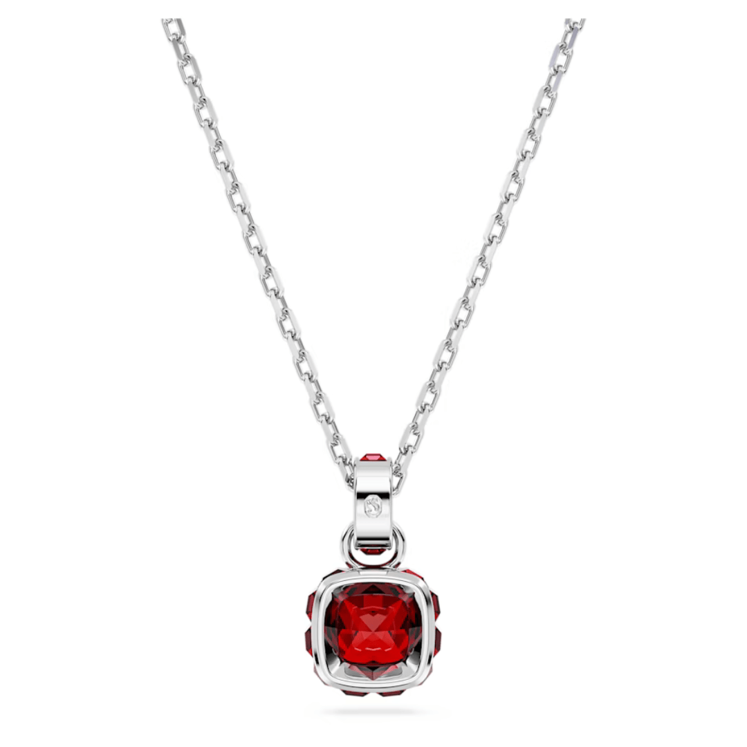 Swarovski Birthstone Square Pendant - Silver - Swarovski
