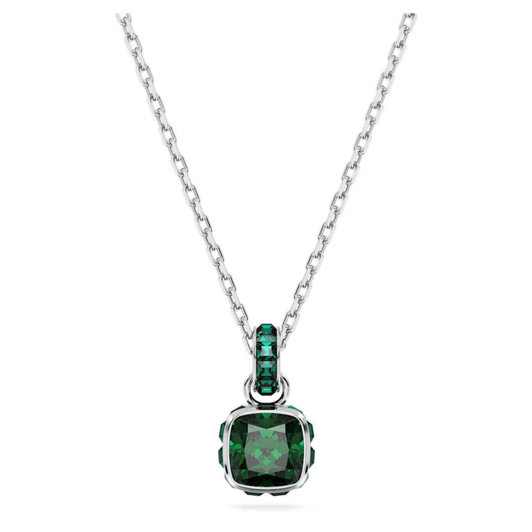 Swarovski Birthstone Square Pendant - Silver - Swarovski