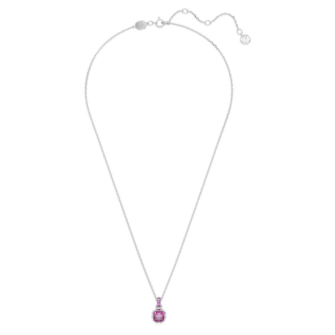 Swarovski Birthstone Square Pendant - Silver - Swarovski
