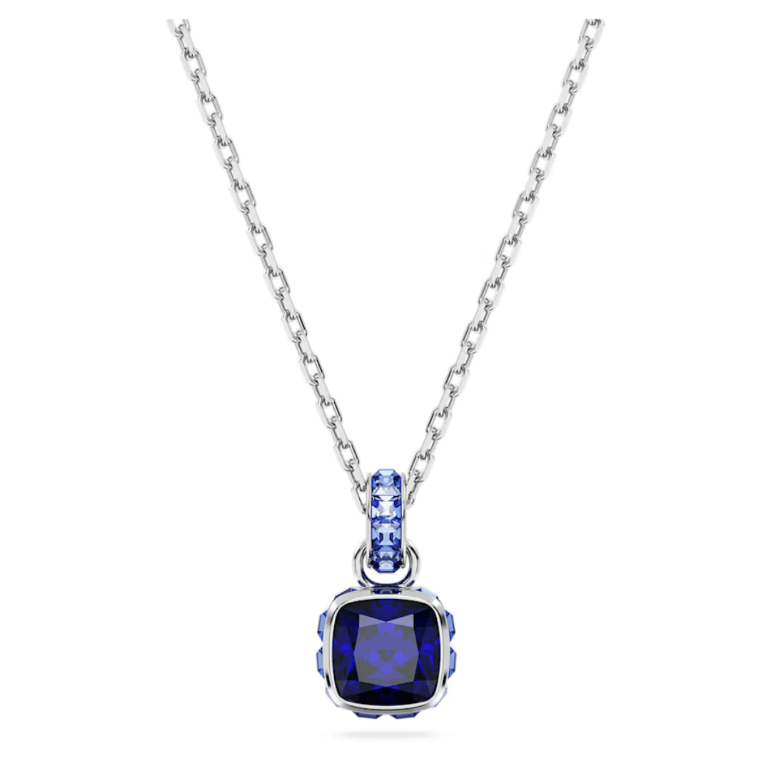 Swarovski Birthstone Square Pendant - Silver - Swarovski