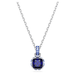 Swarovski Birthstone Square Pendant - Silver - Swarovski