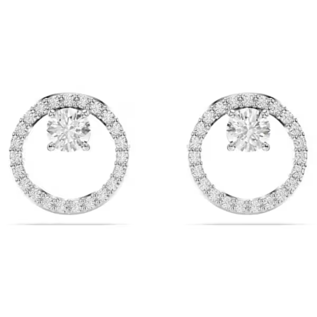 Swarovski Constella Stud Earrings - White/Rhodium - Swarovski