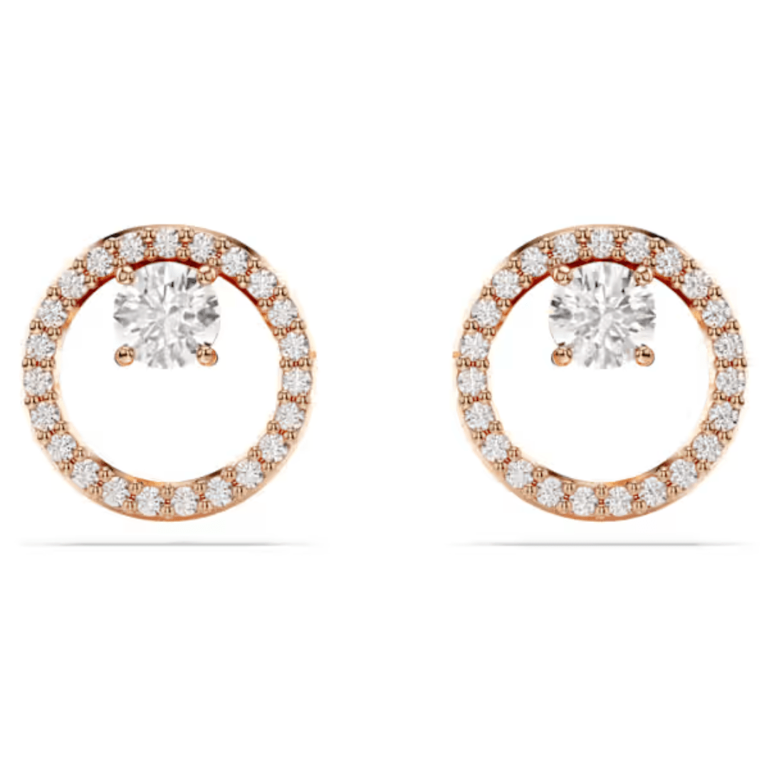 Swarovski Constella Stud Earrings - White/Rose Gold - Swarovski