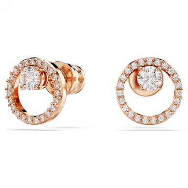 Swarovski Constella Stud Earrings - White/Rose Gold - Swarovski