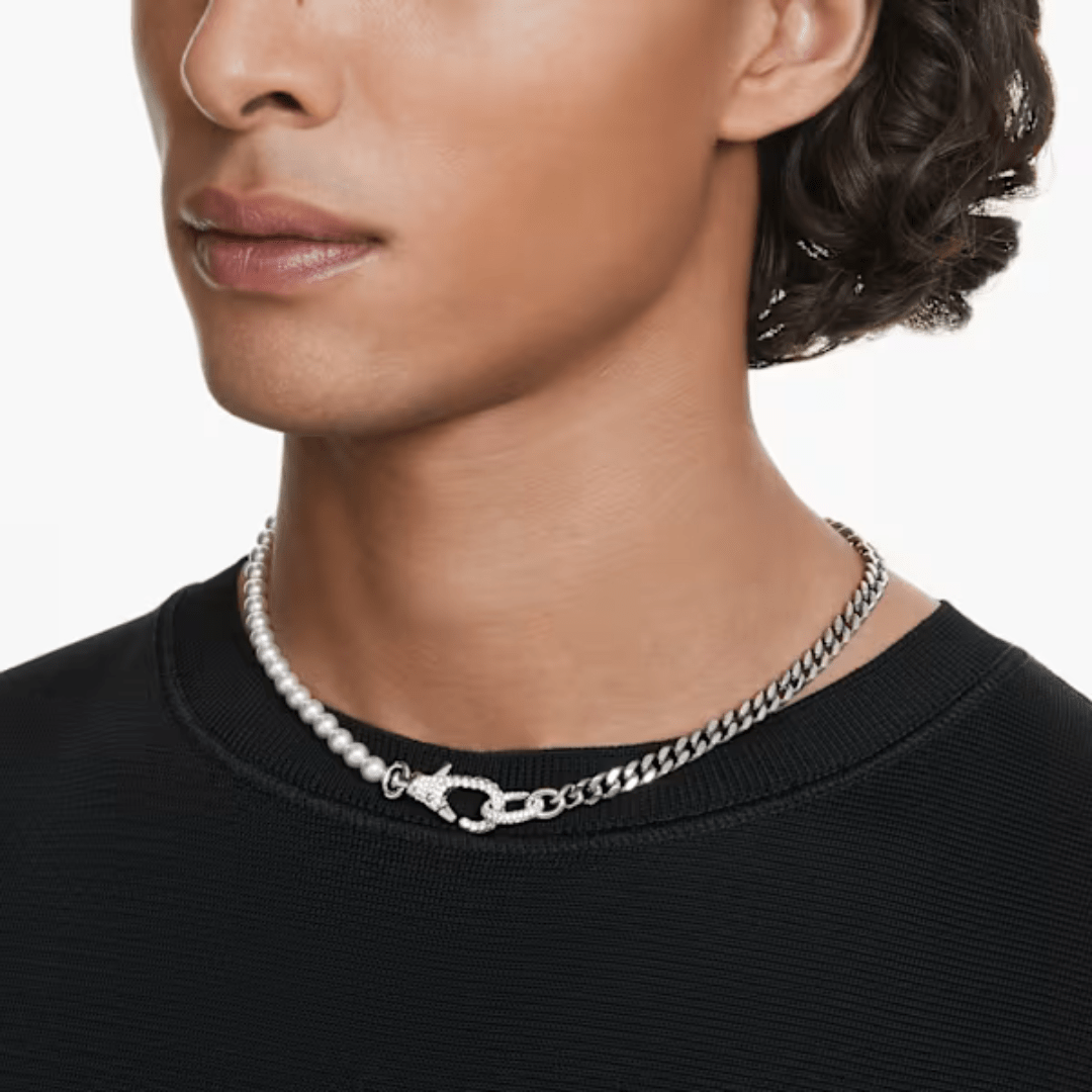 Swarovski Dextera Crystal & Pearl Necklace - Rhodium - Swarovski