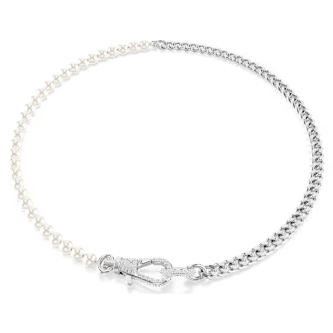Swarovski Dextera Crystal & Pearl Necklace - Rhodium - Swarovski