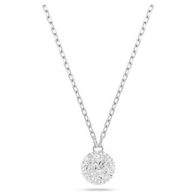 Swarovski Dextera Round Pendant Necklace - White/Rhodium - Swarovski
