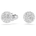 Swarovski Dextera Round Stud Earrings - White/Rhodium - Swarovski