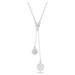 Swarovski Dextera Sphere and Cube Pendant Necklace - White/Rhodium - Swarovski