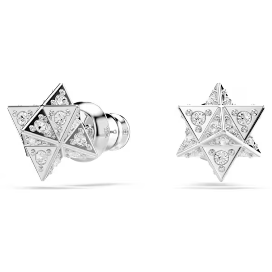 Swarovski Dextera Star Stud Earrings - White/Rhodium - Swarovski