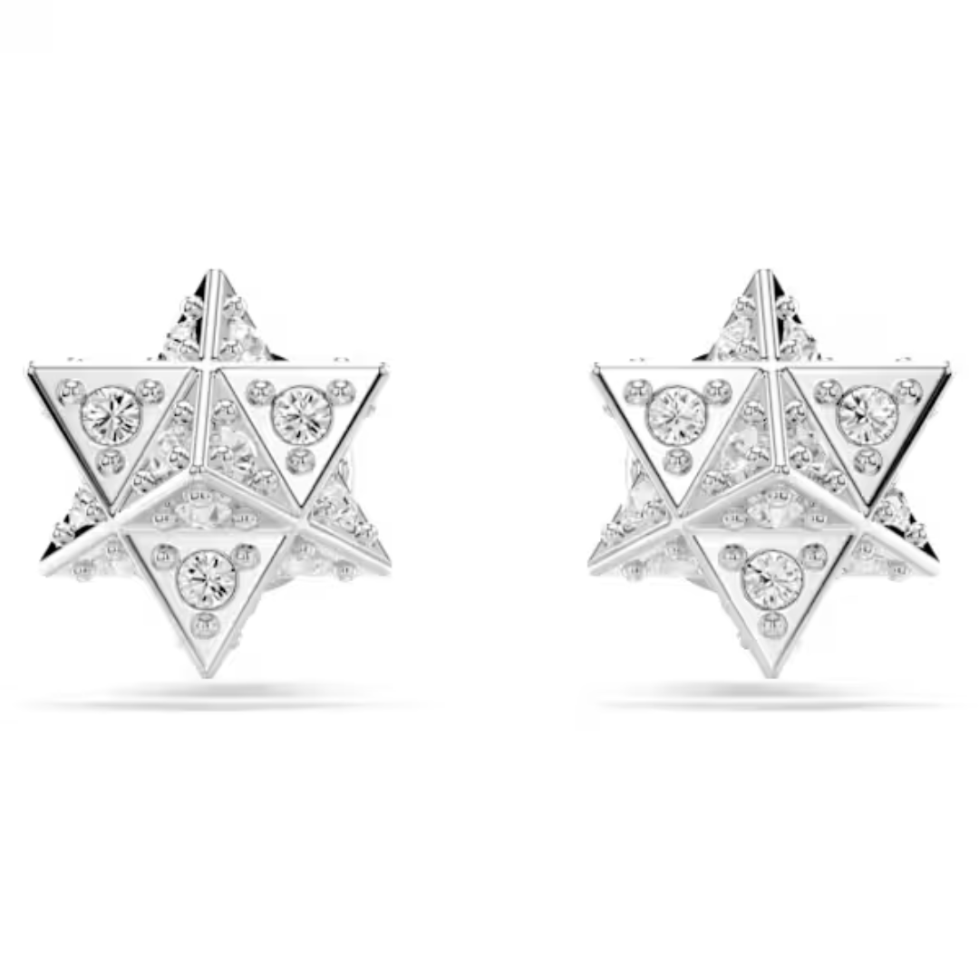 Swarovski Dextera Star Stud Earrings - White/Rhodium - Swarovski