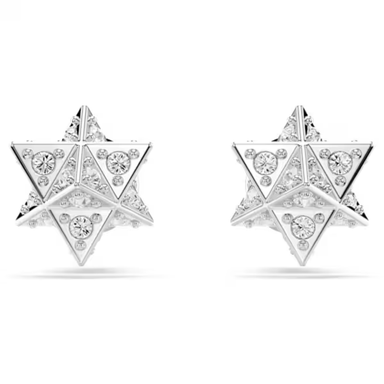 Swarovski Dextera Star Stud Earrings - White/Rhodium - Swarovski