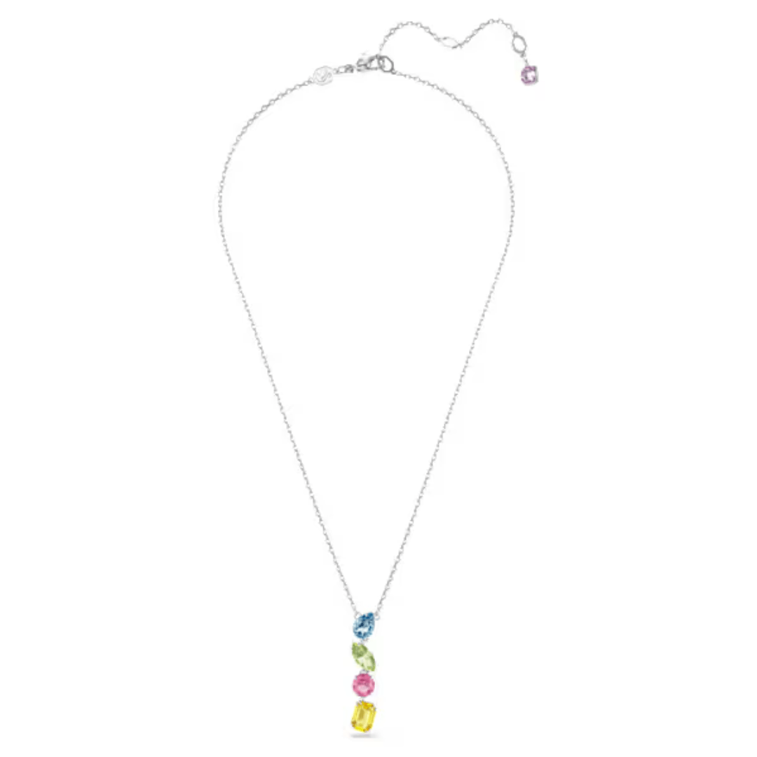 Swarovski Gema Y Pendant - Multicolor/Rhodium - Swarovski