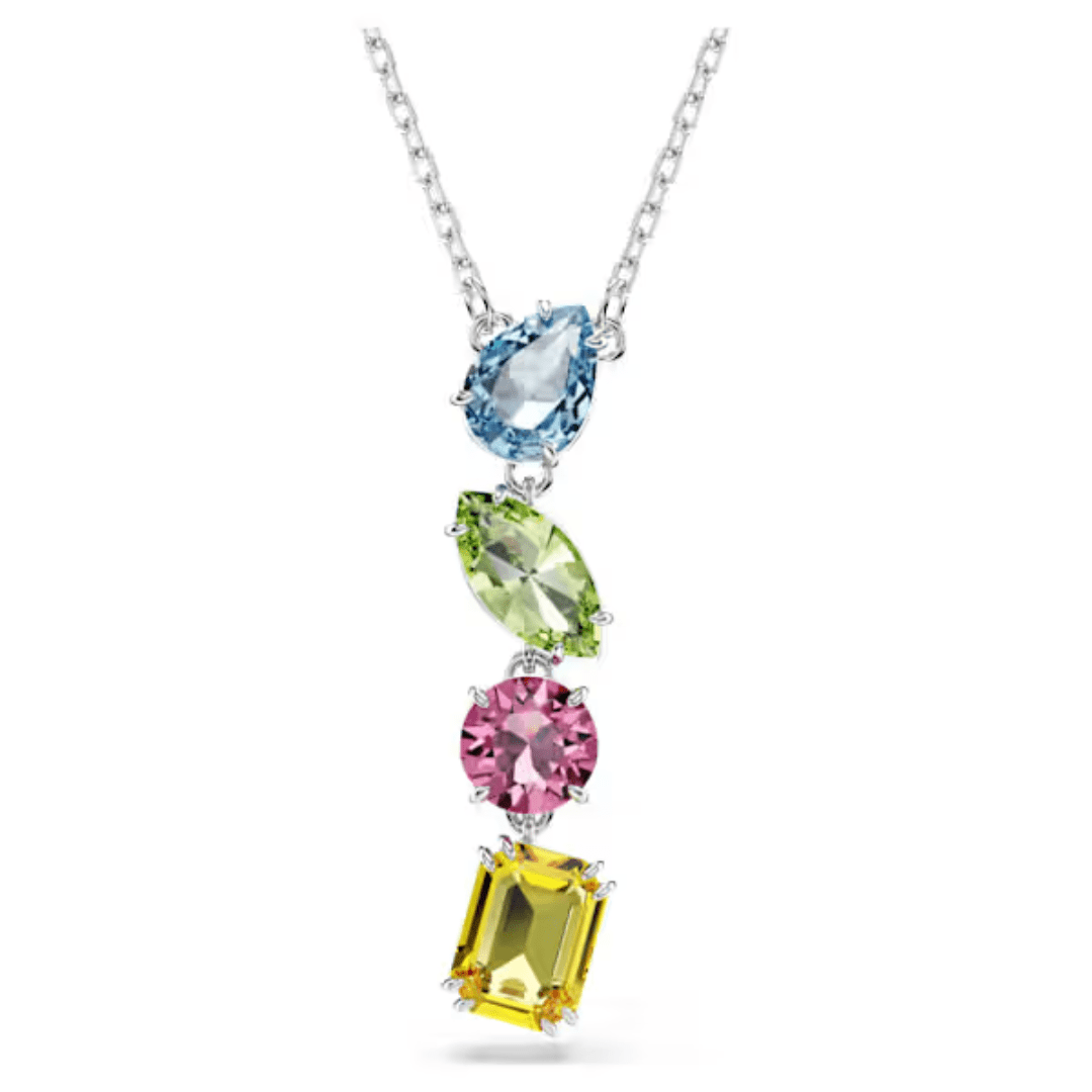 Swarovski Gema Y Pendant - Multicolor/Rhodium - Swarovski