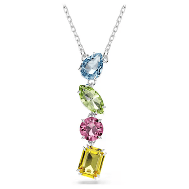 Swarovski Gema Y Pendant - Multicolor/Rhodium - Swarovski