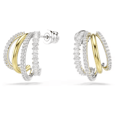 Swarovski Hyperbola Hoop Earrings - White/Mixed Metal - Swarovski