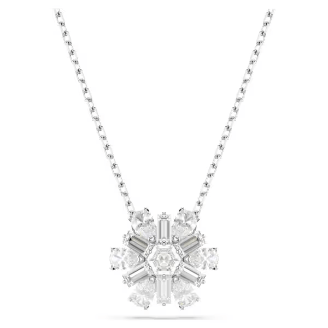 Swarovski Idyllia Snowflake Pendant Necklace - White/Rhodium - Swarovski
