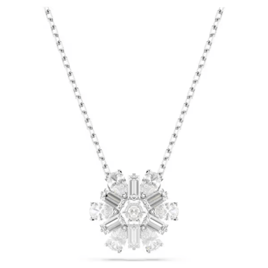 Swarovski Idyllia Snowflake Pendant Necklace - White/Rhodium - Swarovski