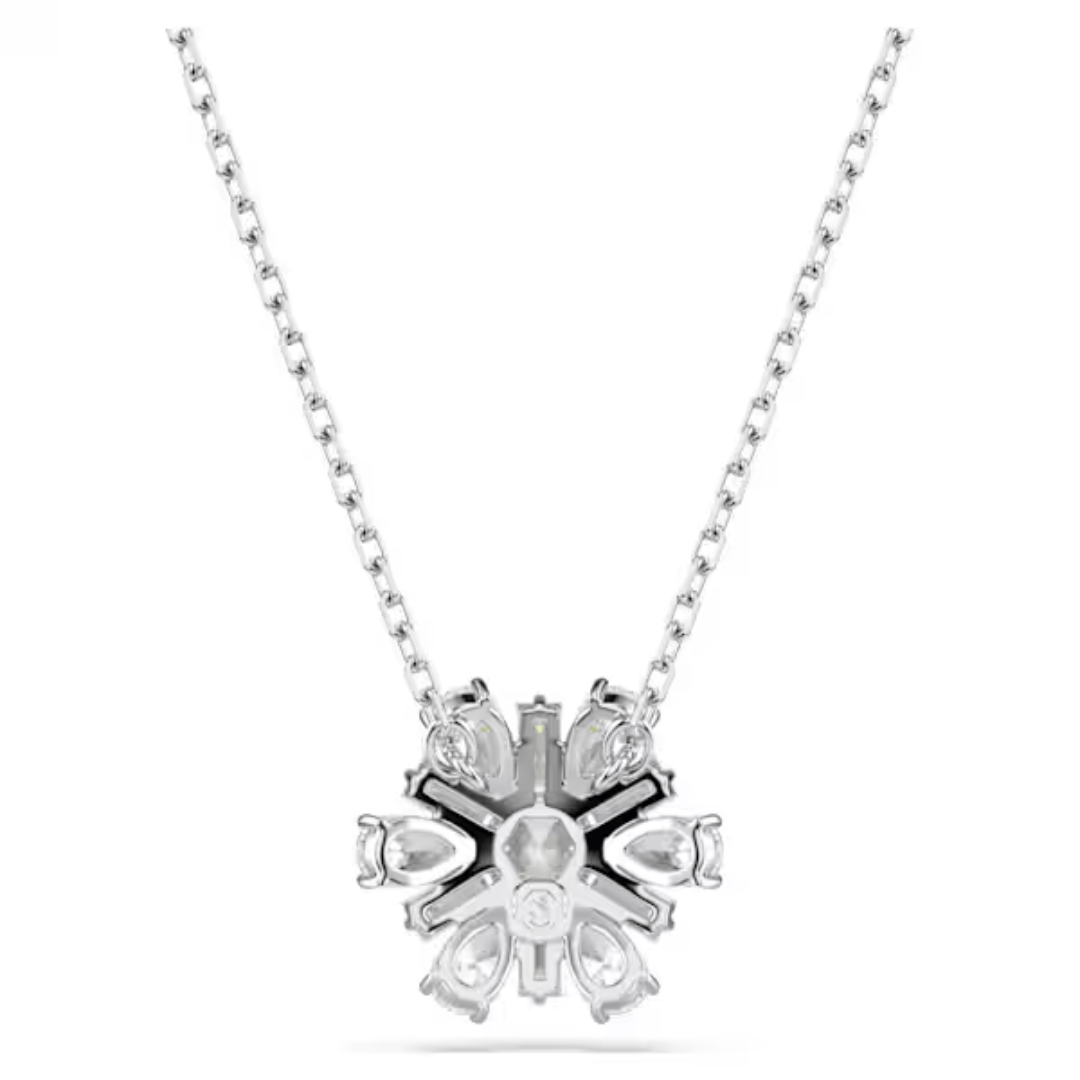 Swarovski Idyllia Snowflake Pendant Necklace - White/Rhodium - Swarovski