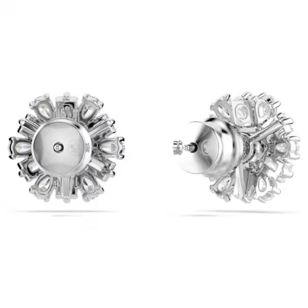 Swarovski Idyllia Snowflake Stud Earrings - White/Rhodium - Swarovski