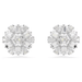 Swarovski Idyllia Snowflake Stud Earrings - White/Rhodium - Swarovski