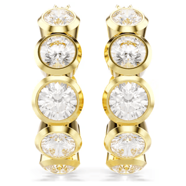 Swarovski Imber Round Hoop Earrings - White/Gold - Swarovski