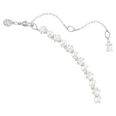 Swarovski Matrix 5mm Tennis Necklace - Crystal/Pearl/Rhodium - Swarovski
