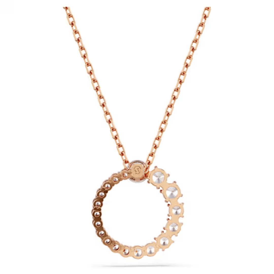 Swarovski Matrix Circle Pendant - Crystal/Pearl/Rose Gold - Swarovski