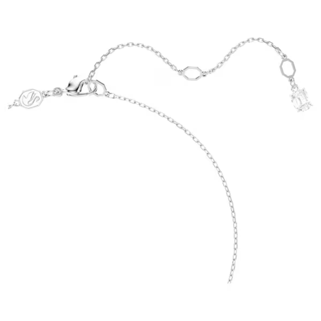 Swarovski Matrix Circle Pendant - Pearl/Crystal/Rhodium - Swarovski