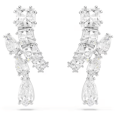 Swarovski Matrix Drop Earrings - White/Rhodium - Swarovski