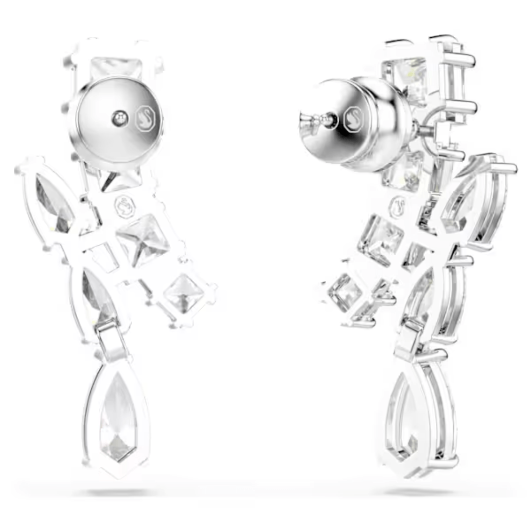 Swarovski Matrix Drop Earrings - White/Rhodium - Swarovski