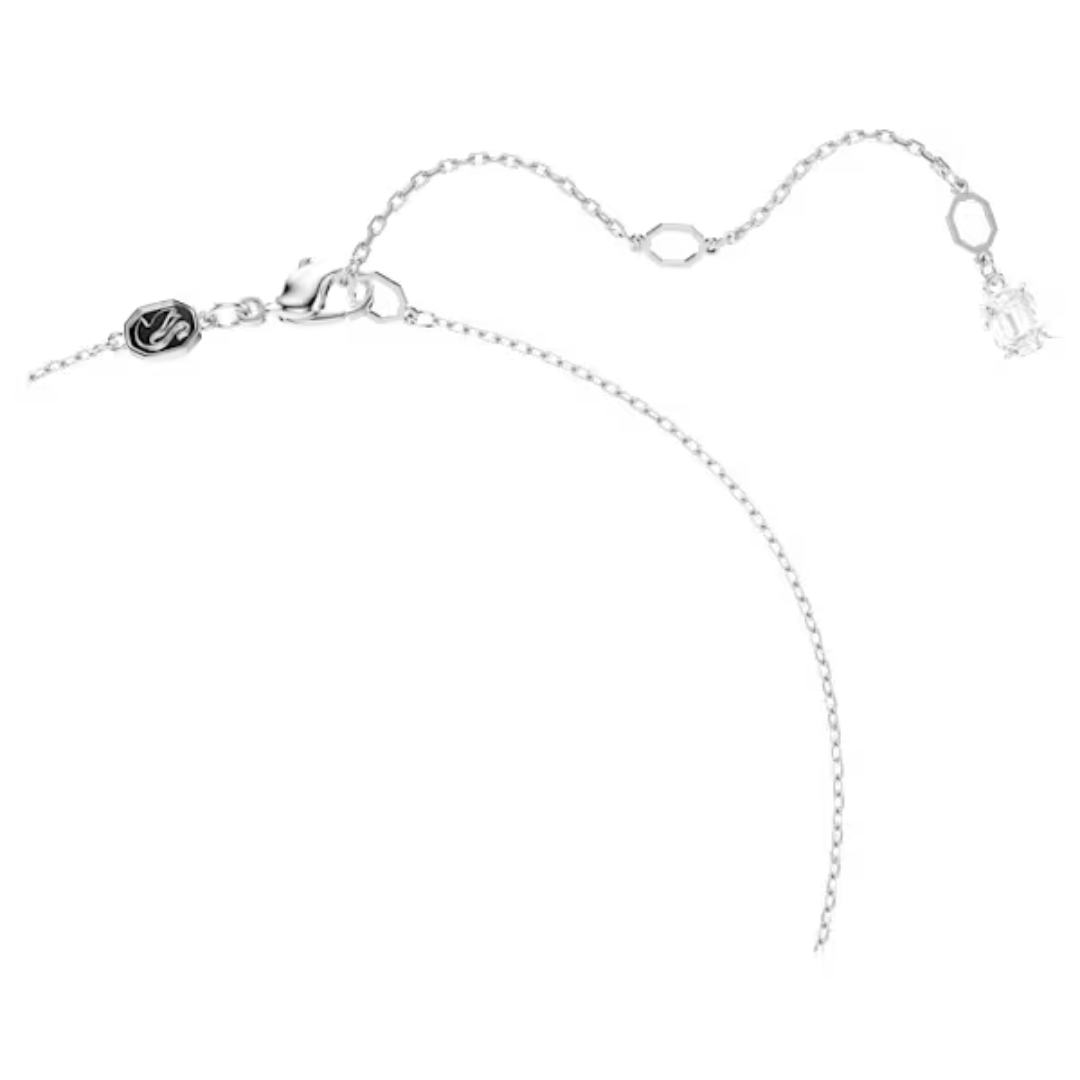 Swarovski Matrix Drop Pendant Necklace - White/Rhodium - Swarovski