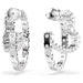 Swarovski Matrix Heart & Circle Hoop Earrings - White/Rhodium - Swarovski