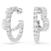 Swarovski Matrix Heart & Circle Hoop Earrings - White/Rhodium - Swarovski