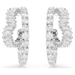 Swarovski Matrix Heart & Circle Hoop Earrings - White/Rhodium - Swarovski