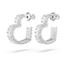 Swarovski Matrix Heart Hoops - Rhodium - Swarovski