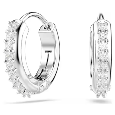 Swarovski Matrix Hoop Earrings - White/Rhodium - Swarovski