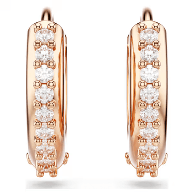Swarovski Matrix Hoop Earrings - White/Rose Gold - Swarovski
