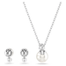 Swarovski Matrix Necklace and Earring Set - Pearl/Crystal/Rhodium - Swarovski