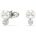 Swarovski Matrix Stud Earrings - Crystal/Pearl/Rhodium - Swarovski