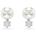 Swarovski Matrix Stud Earrings - Crystal/Pearl/Rhodium - Swarovski