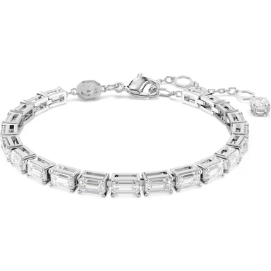 Swarovski Matrix Tennis Bracelet - Baguette Cut - White/Rhodium - Swarovski