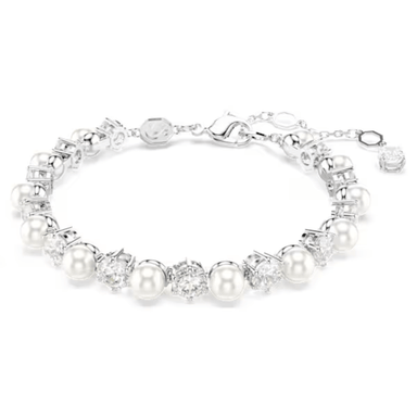 Swarovski Matrix Tennis Bracelet - Pearl/Crystal/Rhodium - Swarovski