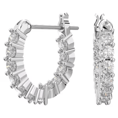 Swarovski Matrix Vittore Hoop Earrings - White/Rhodium - Swarovski