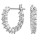 Swarovski Matrix Vittore Hoop Earrings - White/Rhodium - Swarovski